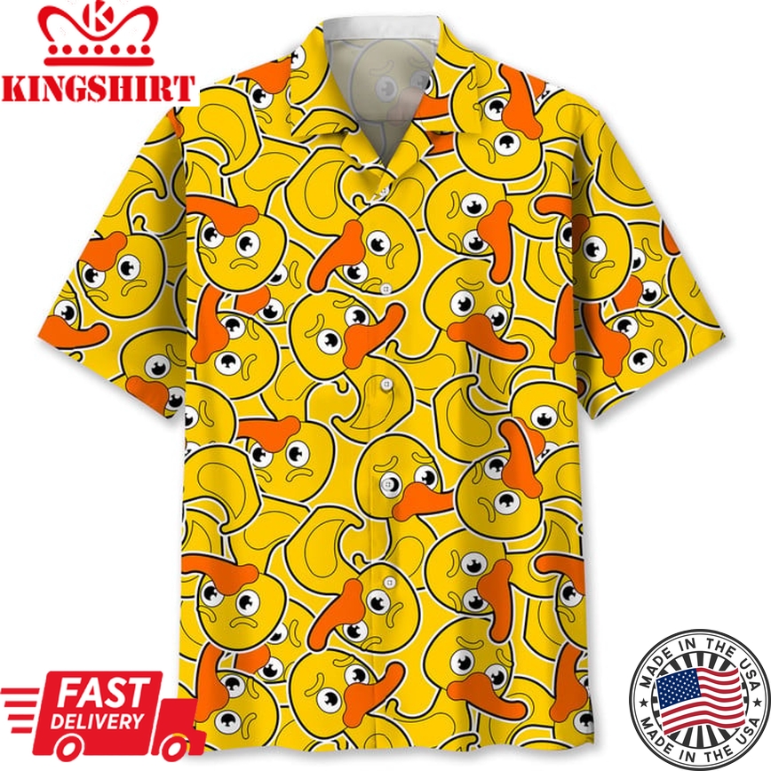 Duck Cartoon Cute Trendy Hawaiian Shirt