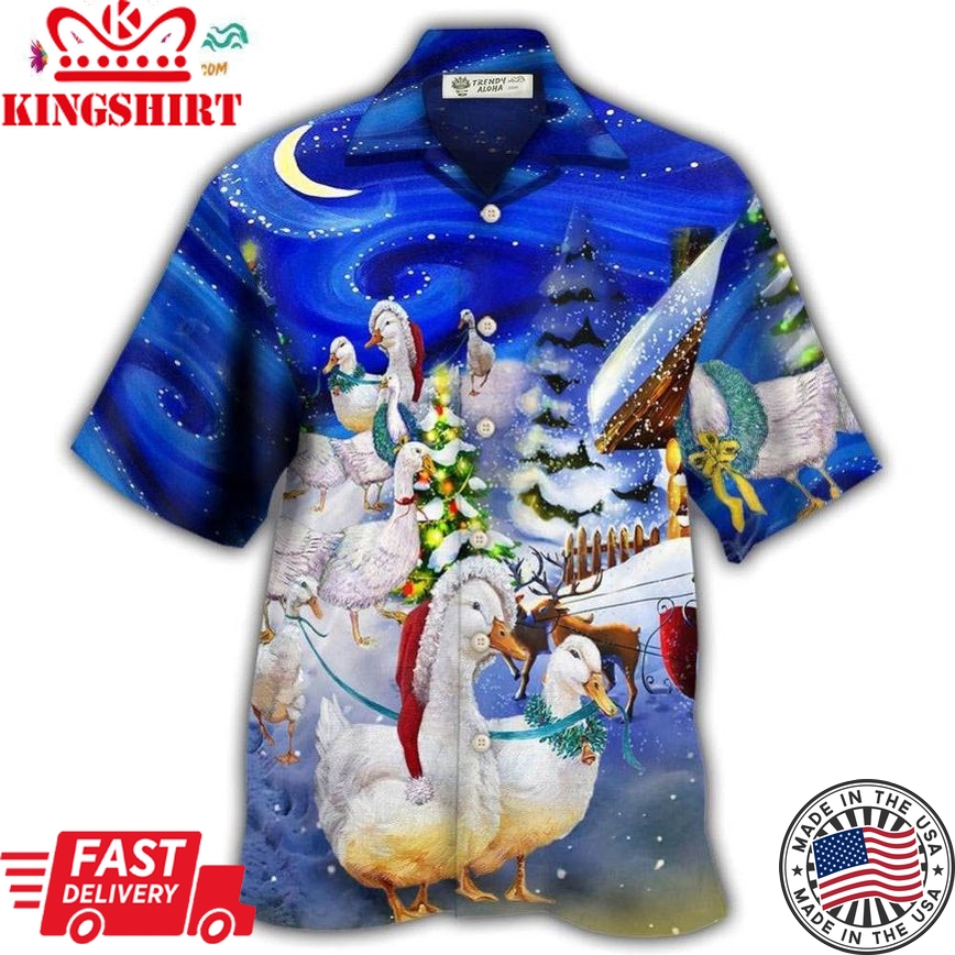 Duck Christmas Light All Night Hawaiian Shirt