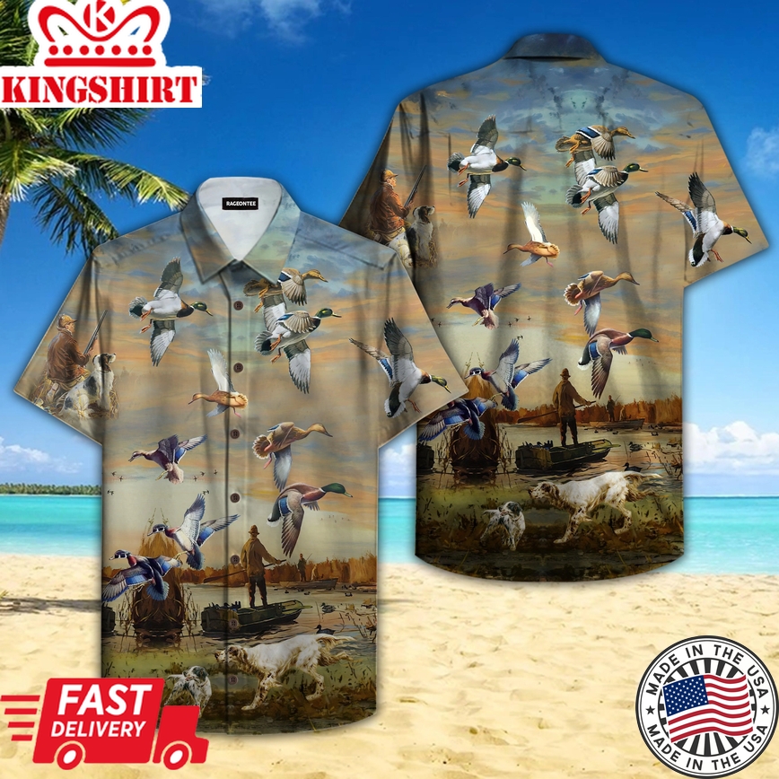 Duck Hunting Trendy Hawaiian Shirt