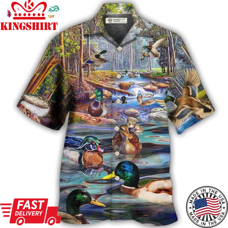 Duck Love Lake And Fly Cool Hawaiian Shirt