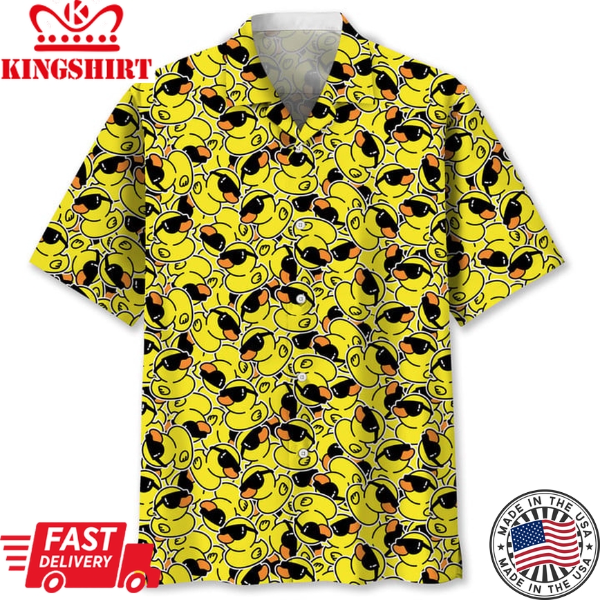 Duck Sunglasses Shower Trendy Hawaiian Shirt