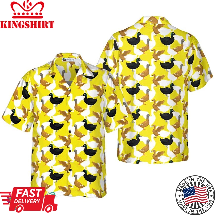 Ducks On The Farm Hawaiian Shirt