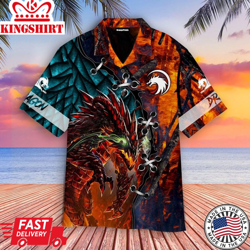 Dungeon Dragon Trendy Hawaiian Shirt For