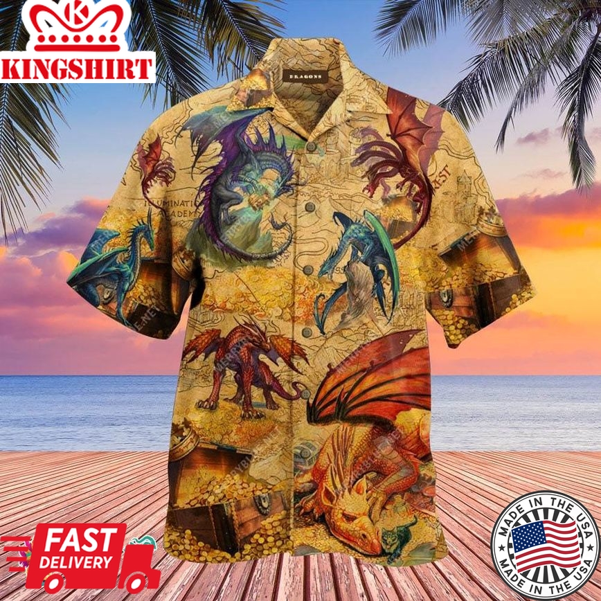 Dungeons And Dragons Hawaiian Shirt - Dice, Sword, And Book Print, Perfect For Standing Out In Any Crowd