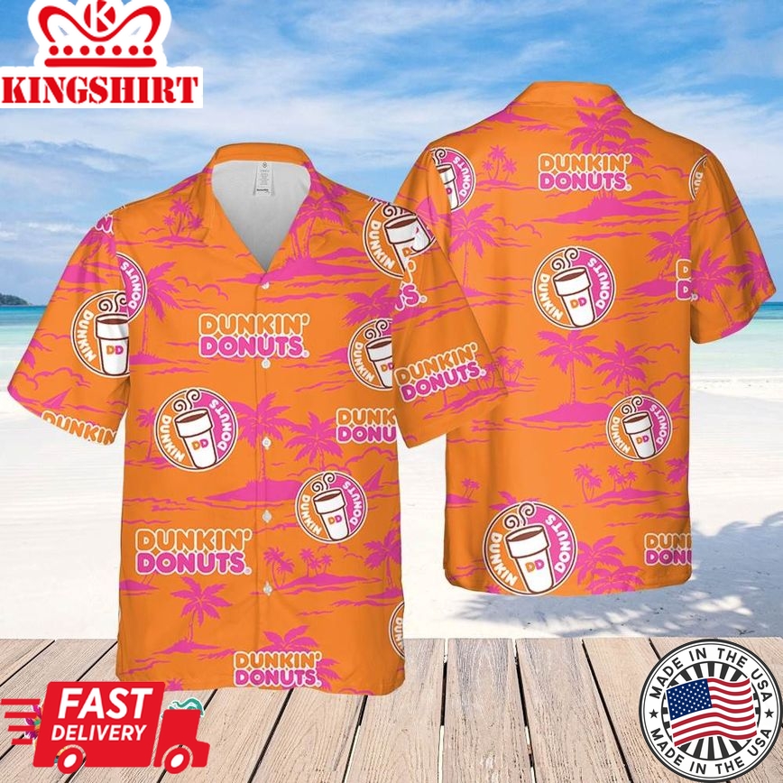 Dunkin Donuts Hawaiian Beach Pattern Shirt, Hawaii Beer Shirt, Dunkin Donuts Hawaiian Summer Shirt, Dunkin Donuts Aloha Shirt