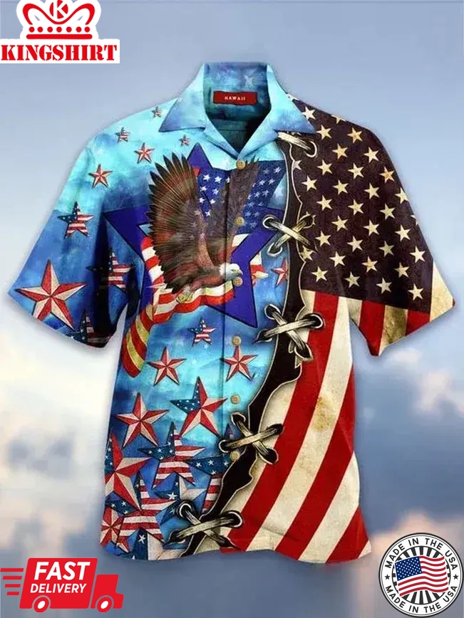 Eagle American Flag Trendy Hawaiian Shirt