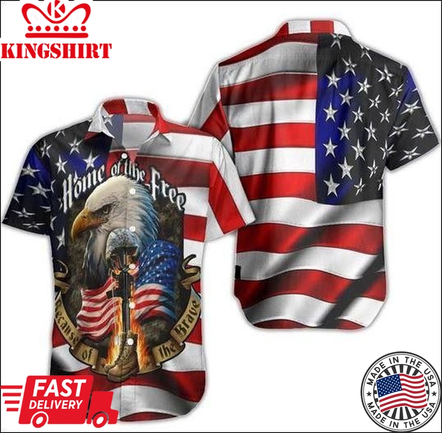 Eagle American Home Of The Free Trendy Hawaiian Shirt