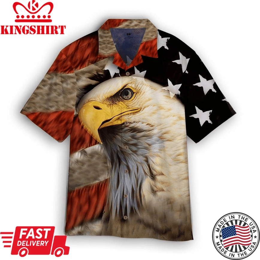 Eagle Patriot American Flag Trendy Hawaiian Shirt