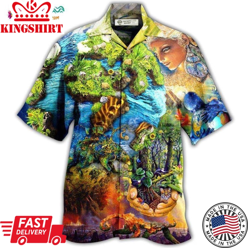 Earth With Environmental Protection Hawaiian Shirt