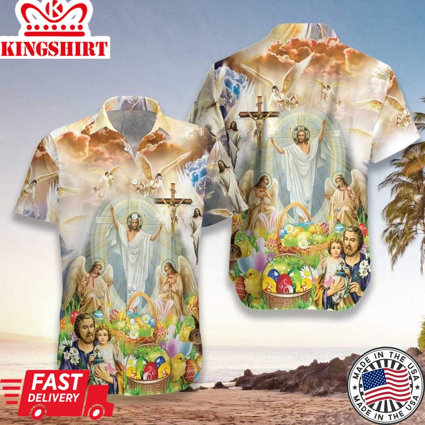 Easter Happiness: Jesus Happy Easter Aloha Hawaiian Shirt