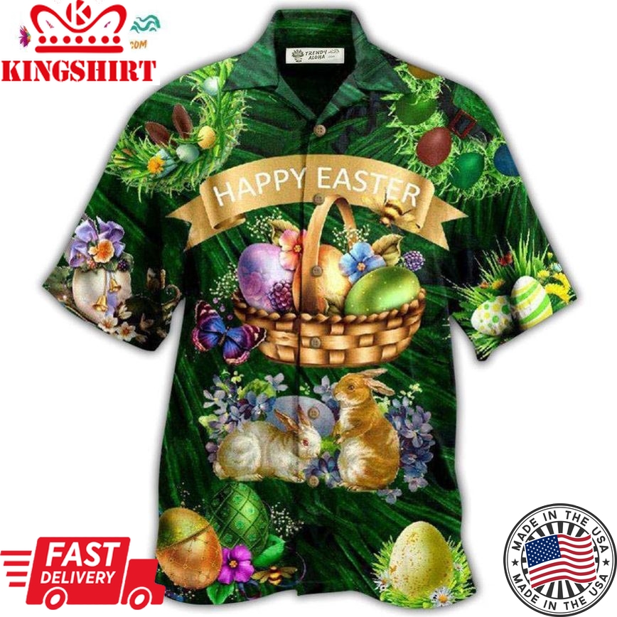 Easter Happy With Bunny Funny Hawaiian Shirt