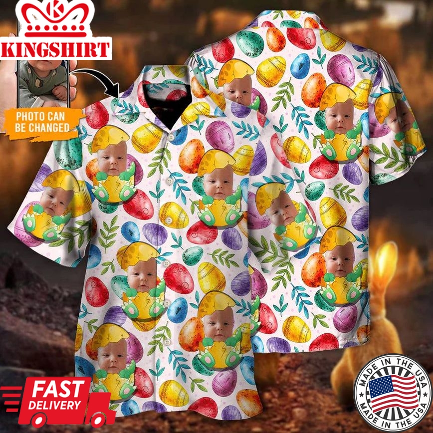 Easter This Is My Easter Shirt Style Watercolor Happy Custom Photo Hawaiian Shirt