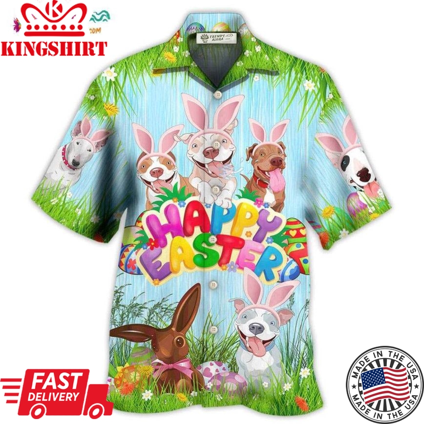 Eatser Happy Pitbulls Funny Hawaiian Shirt