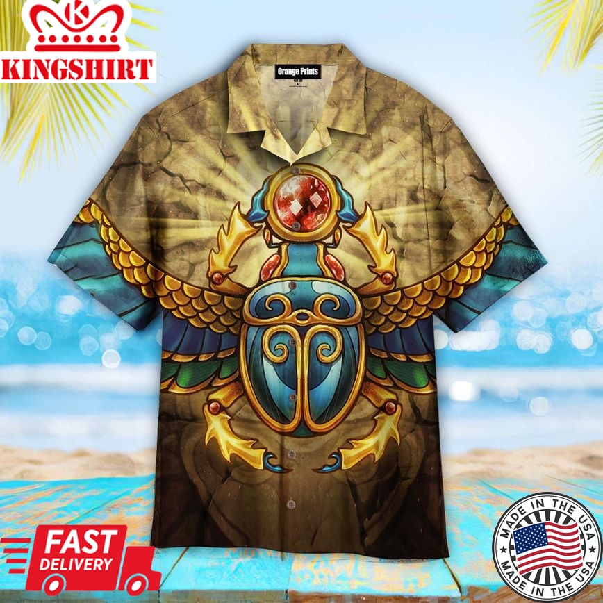 Egyptian Scarabs Trendy Hawaiian Shirt For