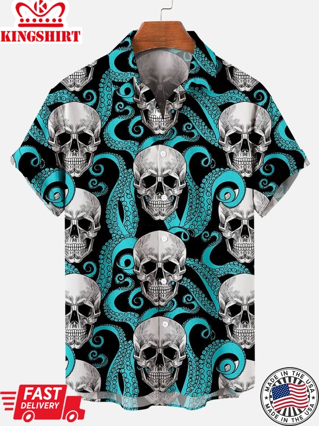 Eldritch Horrors: Cthulhu Octopus Skull Hawaiian Shirt