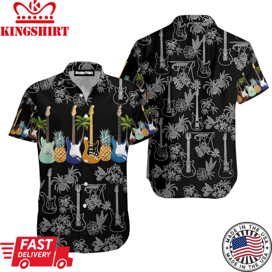 Electric Guitar Trendy Hawaiian Shirt