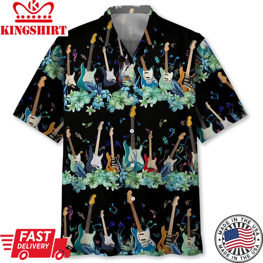 Electric Guitar Trendy Hawaiian Shirt