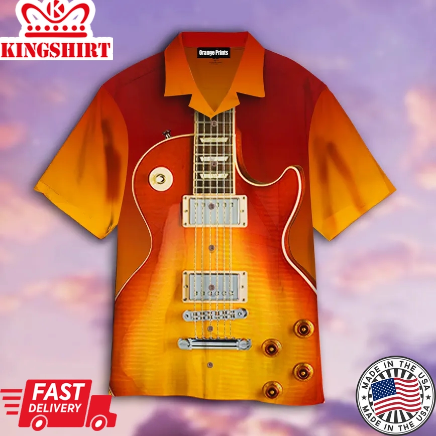 Electric Guitar Trendy Hawaiian Shirt For