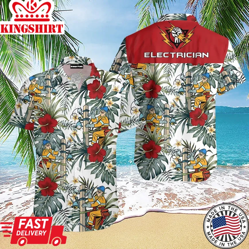 Electrician Tropical Trendy Hawaiian Shirt For