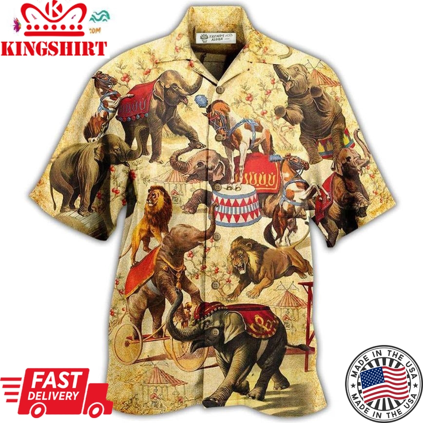 Elephant Amazing Circus Show Hawaiian Shirt