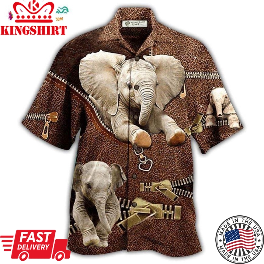 Elephant Awesome Style With Brow Hawaiian Shirt