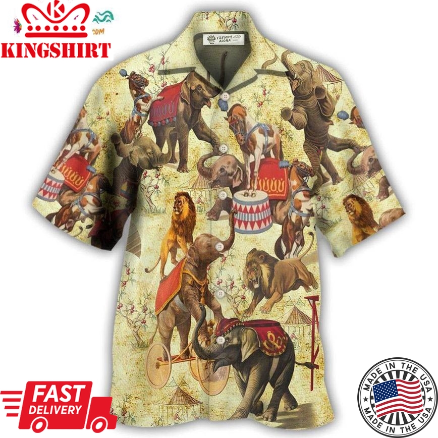 Elephant Circus Show Hawaiian Shirt