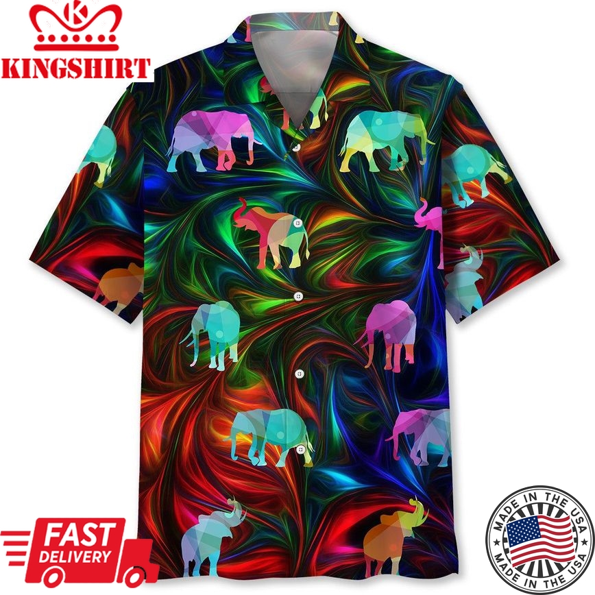 Elephant Color Trendy Hawaiian Shirt