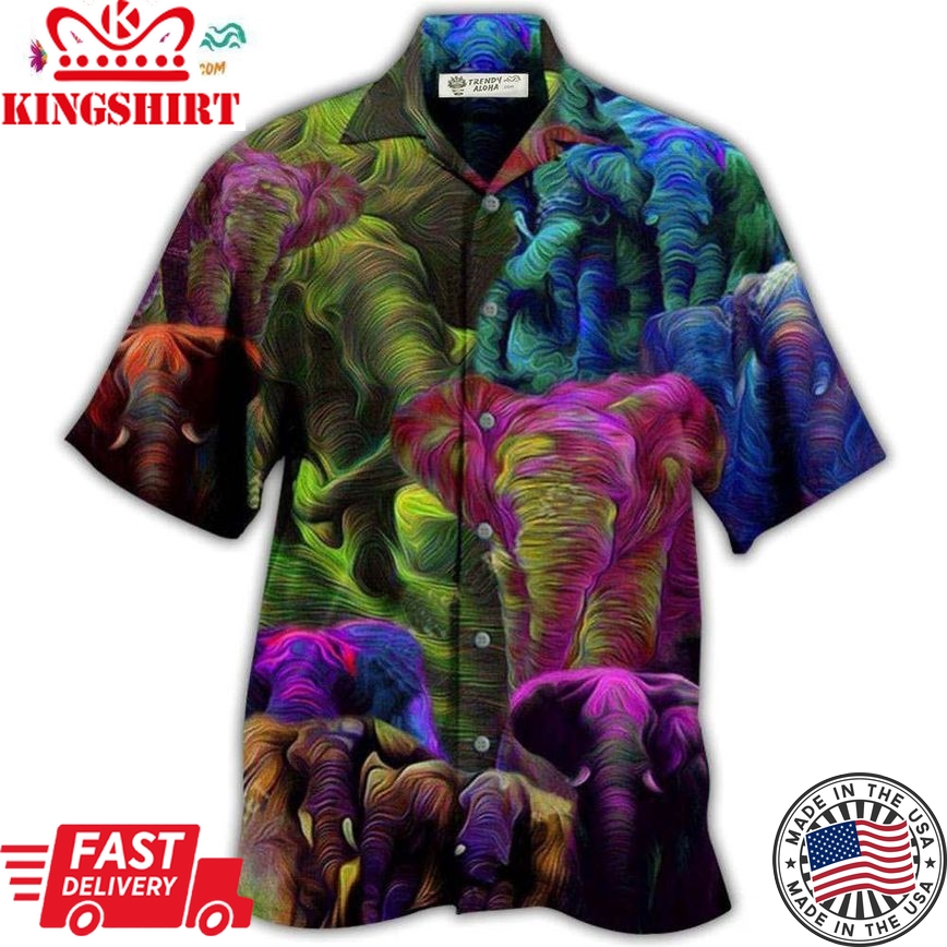 Elephant Colorful Style Hawaiian Shirt