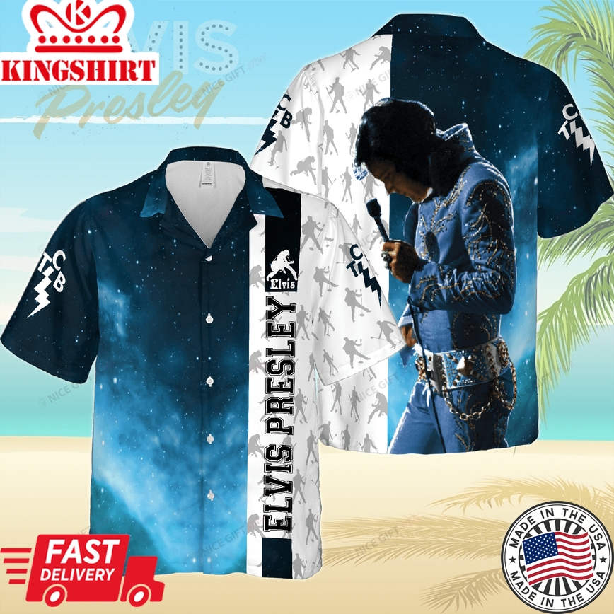 Elvis Presley Essence Captured in 3D Hawaiian Style Tee