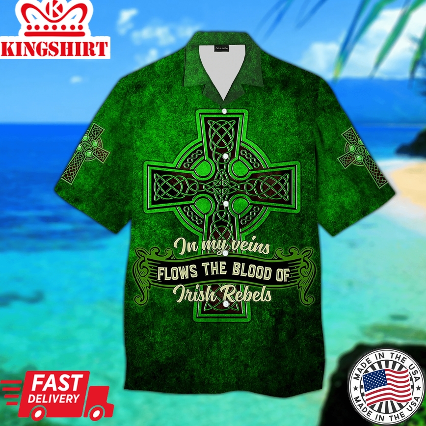 Emerald Aloha: Hawaiian Shirt Celebrating Irish St. Theme