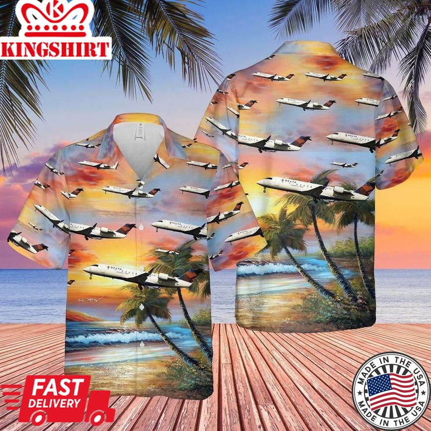 Endeavor Air Bombardier Crj-200Lr Trendy Hawaiian Shirt