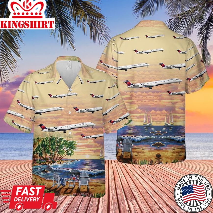 Endeavor Air Crj-900 Trendy Hawaiian Shirt, Hawaii Shirt For Men