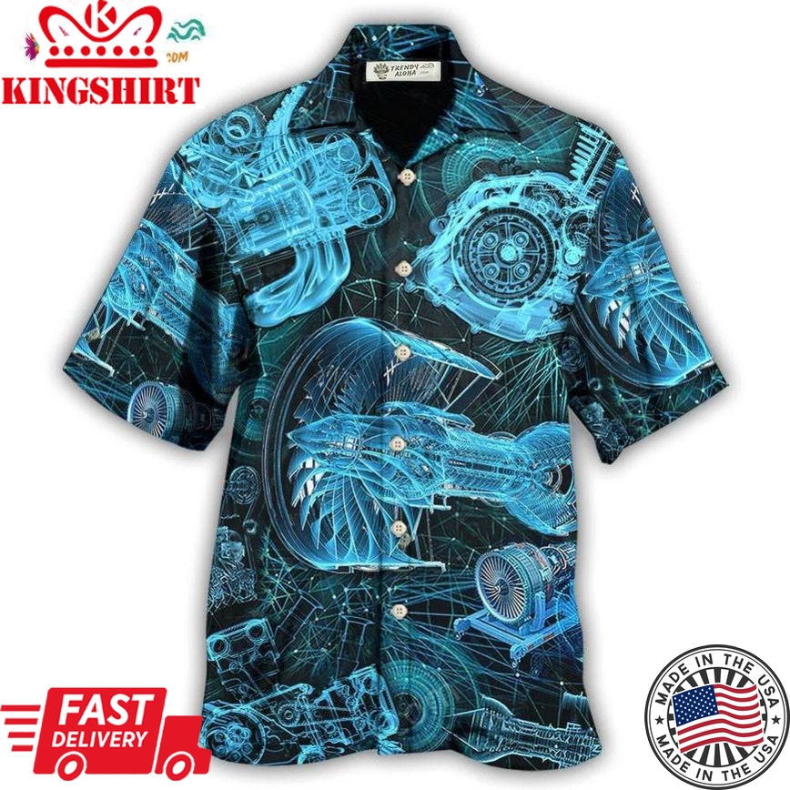 Engine Amazing Blueprint Hawaiian Shirt