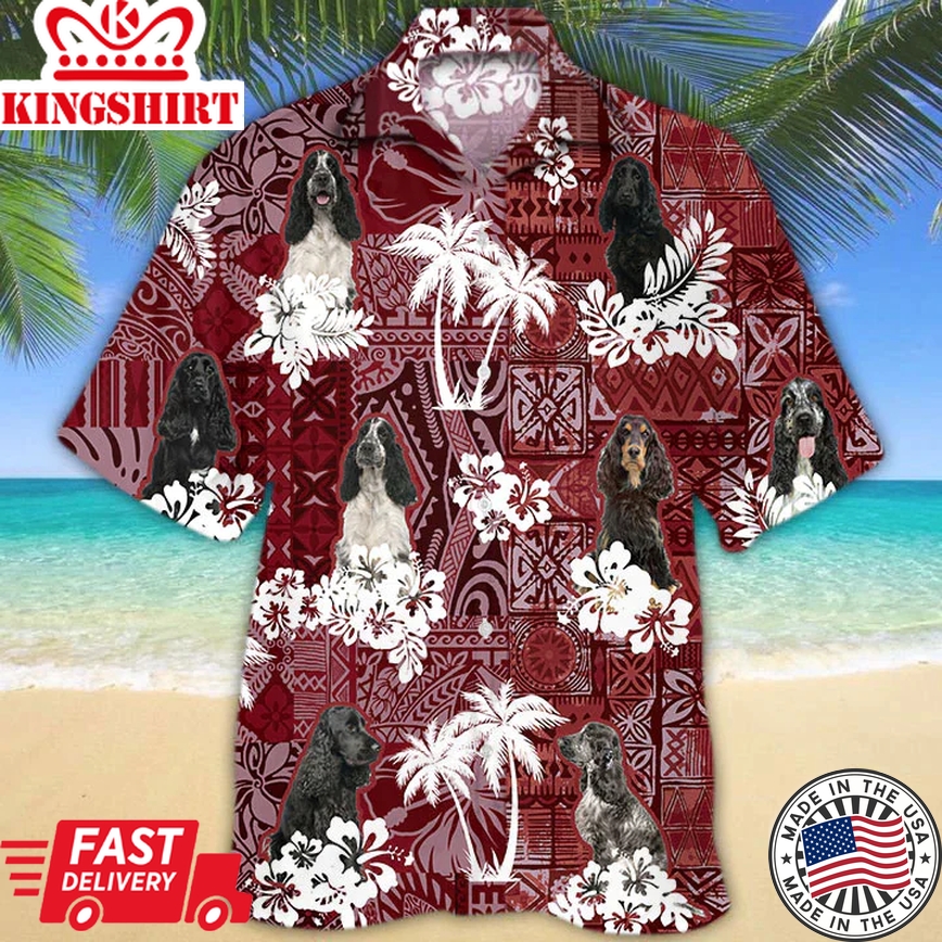 English Cocker Spaniel Red Trendy Hawaiian Shirt, Gift For Dog Lover Shirts, Animal Summer Shirts