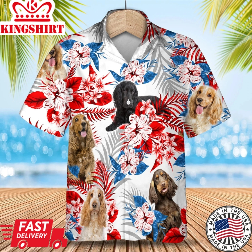 English Cocker Spaniel Trendy Hawaiian Shirt, Summer Aloha Shirt, Men Trendy Hawaiian Shirt, Gift For Summer