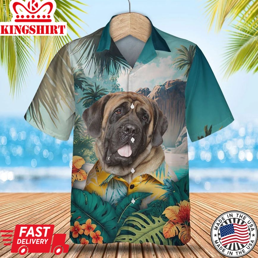 English Mastiff - 3D Tropical Trendy Hawaiian Shirt