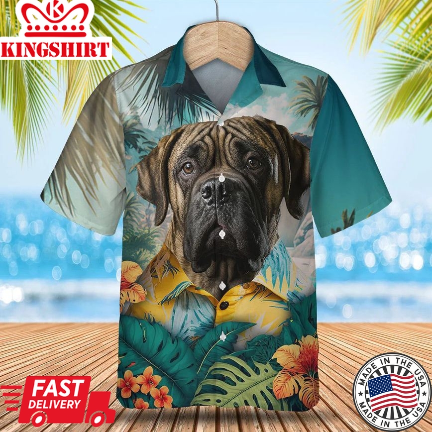 English Mastiff Brindle - 3D Tropical Trendy Hawaiian Shirt