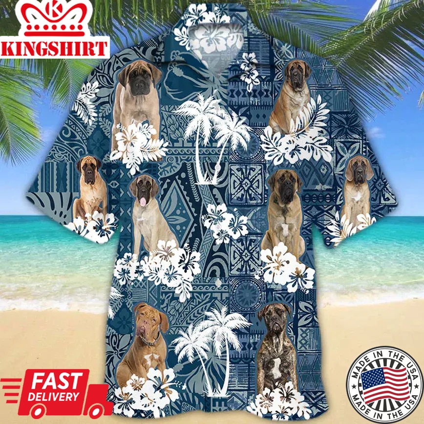 English Mastiff Trendy Hawaiian Shirt, Flowers Aloha Shirt For Dog Lovers