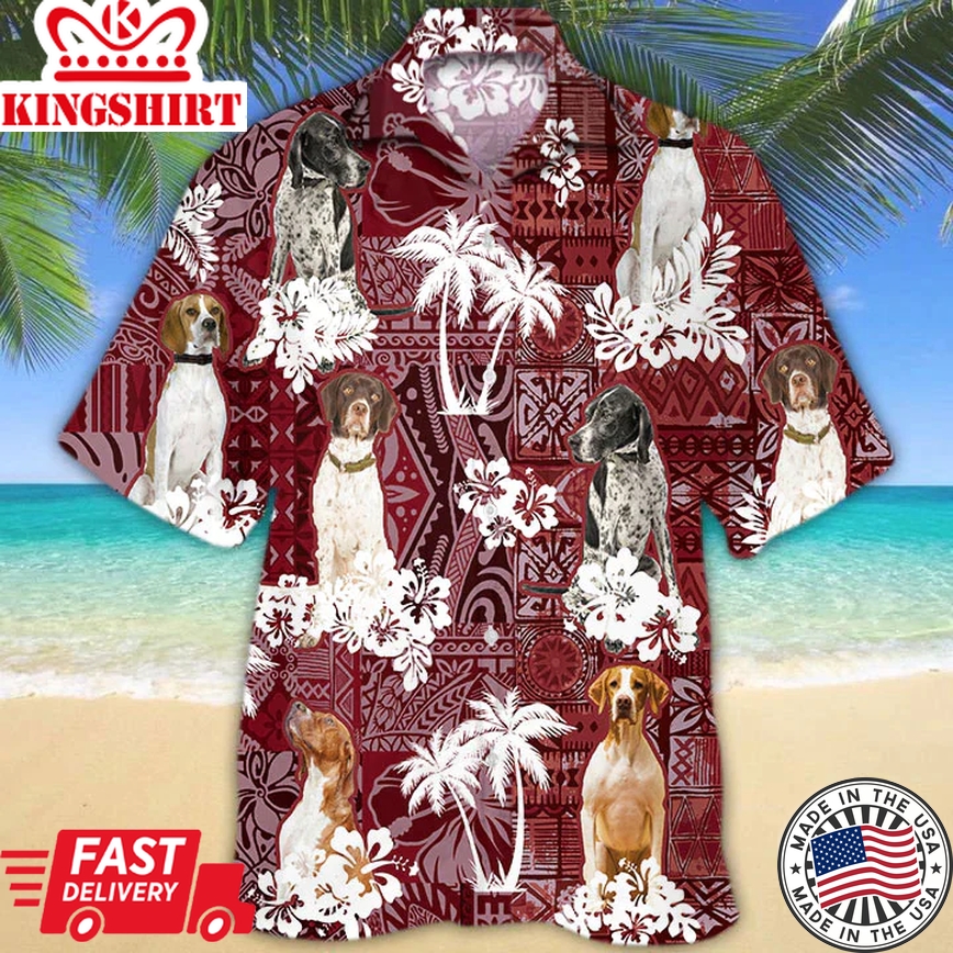 English Pointer Red Trendy Hawaiian Shirt, Gift For Dog Lover Shirts, Animal Summer Shirts