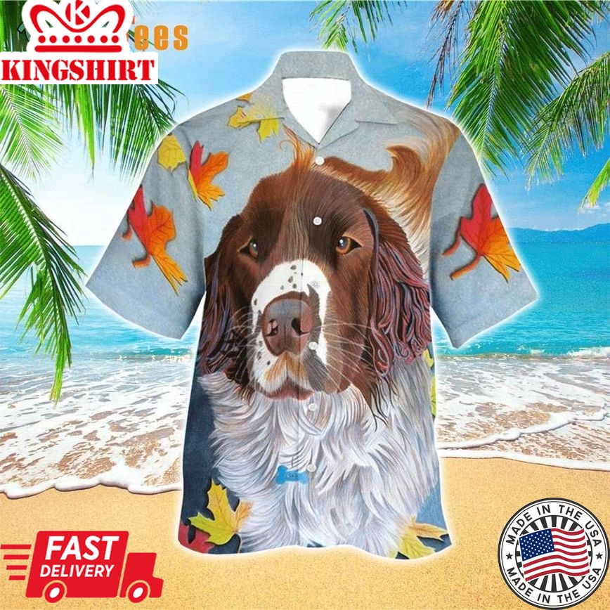 English Springer Spaniel Art Trendy Hawaiian Shirt, Dog Trendy Hawaiian Shirt Perfect Gifts For Your Loved Ones