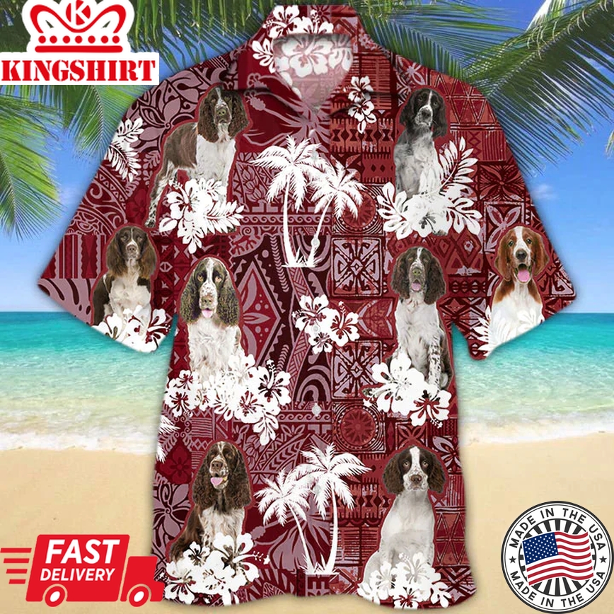 English Springer Spaniel Red Trendy Hawaiian Shirt, Gift For Dog Lover Shirts, Animal Summer Shirts