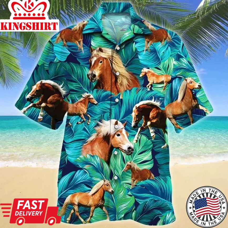 Enticing Gift For Haflinger Horse Lovers Summer Beach Palm Tree Pattern Trendy Hawaiian Shirt