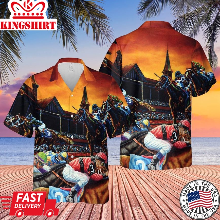 Equestrian Elegance: Horse Racing Hawaiian Shirt