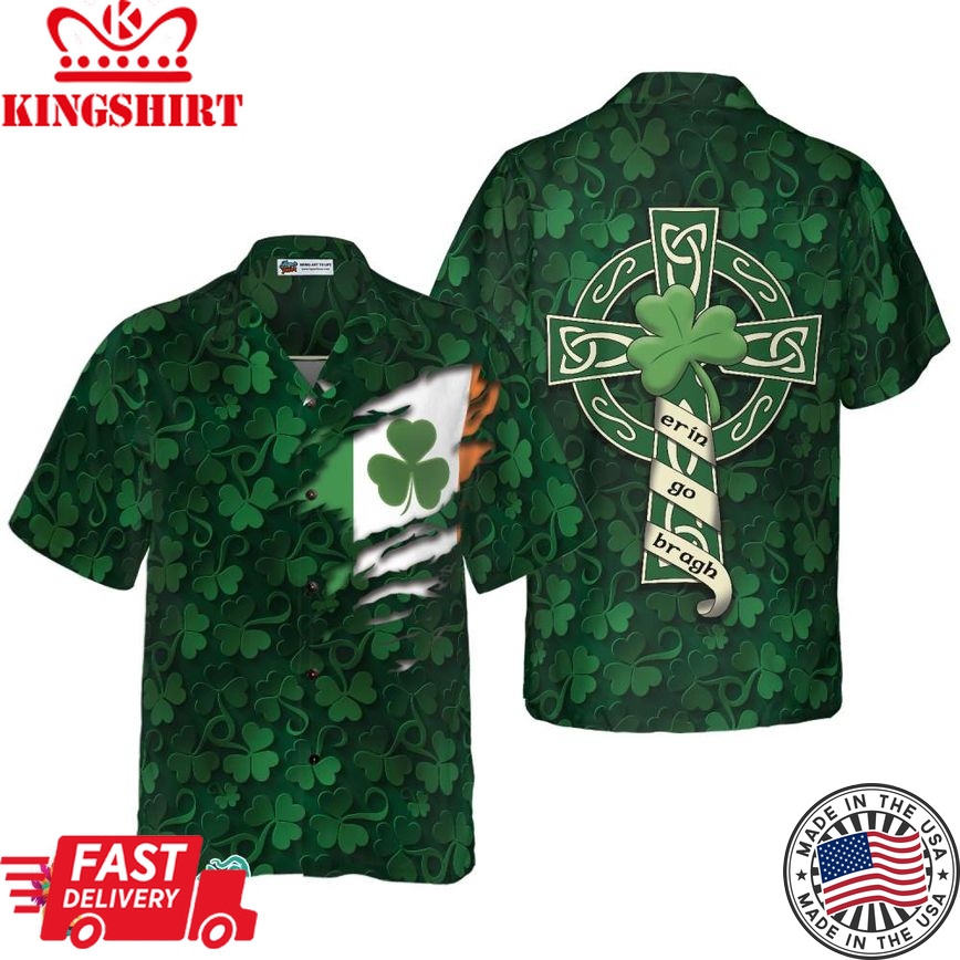 Erin Go Bragh Shamrock Flag Ireland Proud Hawaiian Shirt