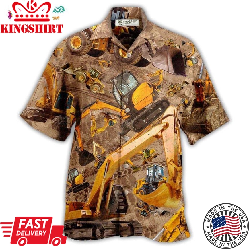 Excavator Don'T Mess Hard Work Excavator Hawaiian Shirt