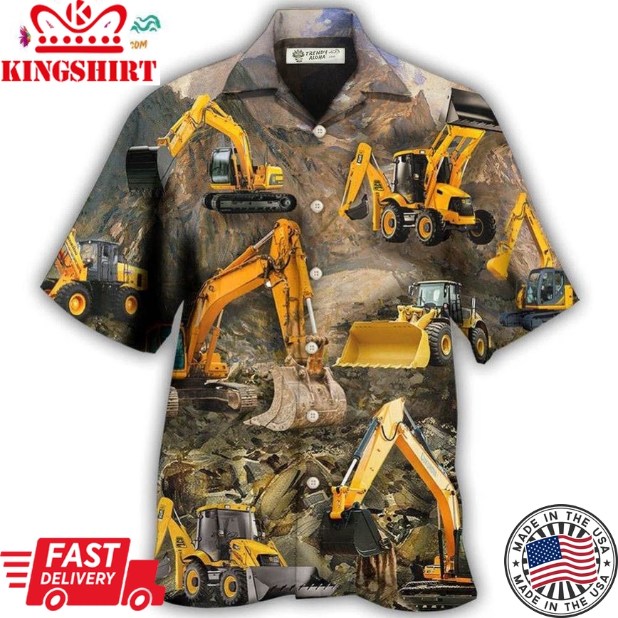 Excavator Mountain Basic Style Hawaiian Shirt