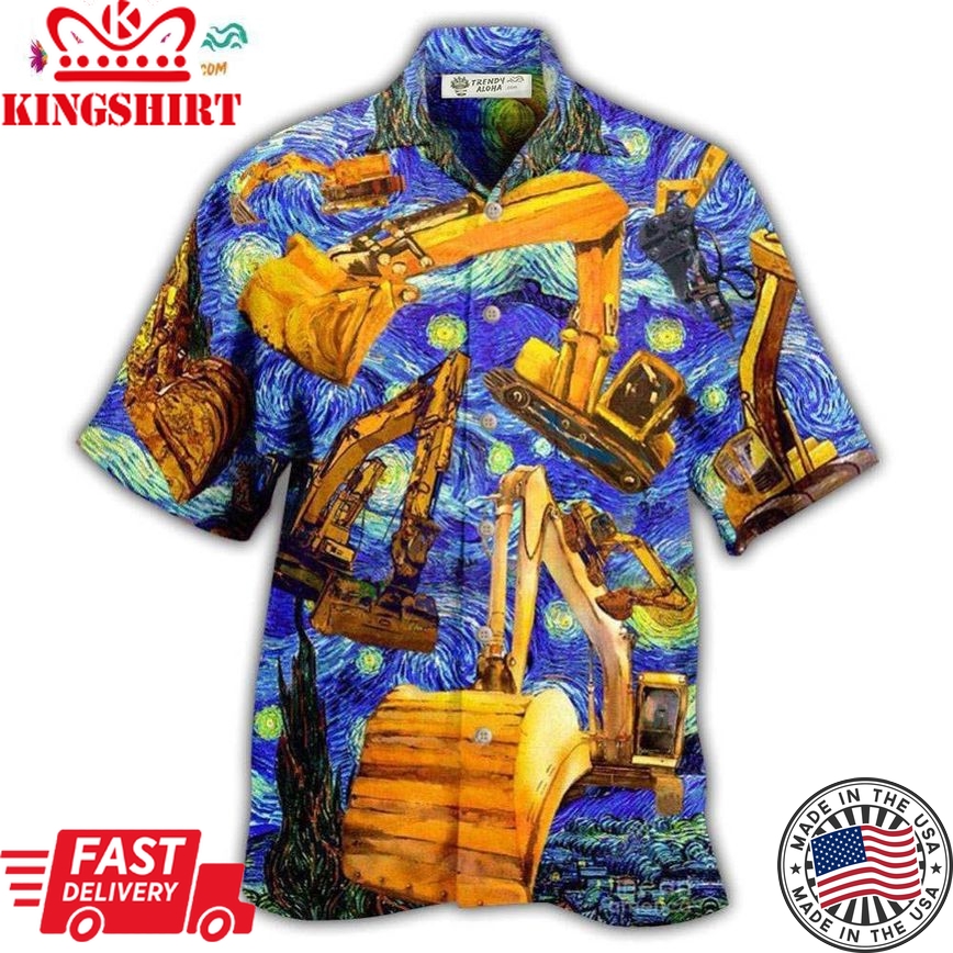 Excavator See You Later Art Hawaiian Shirt