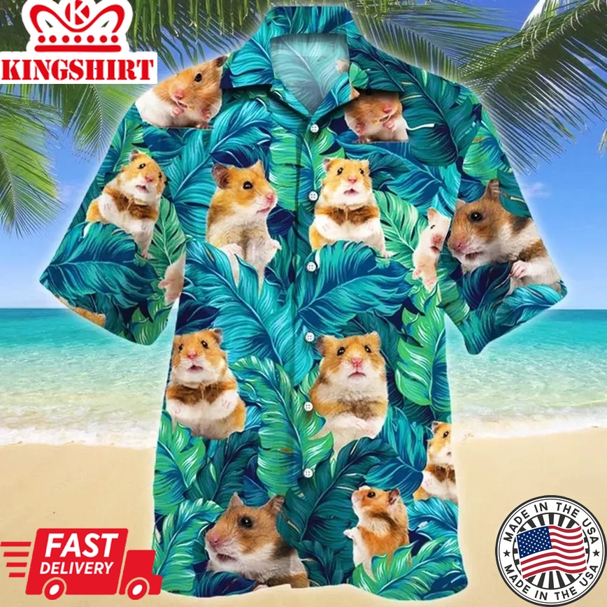 Excellent Gift For Hamster Lovers Summer Beach Palm Tree Trendy Hawaiian Shirt