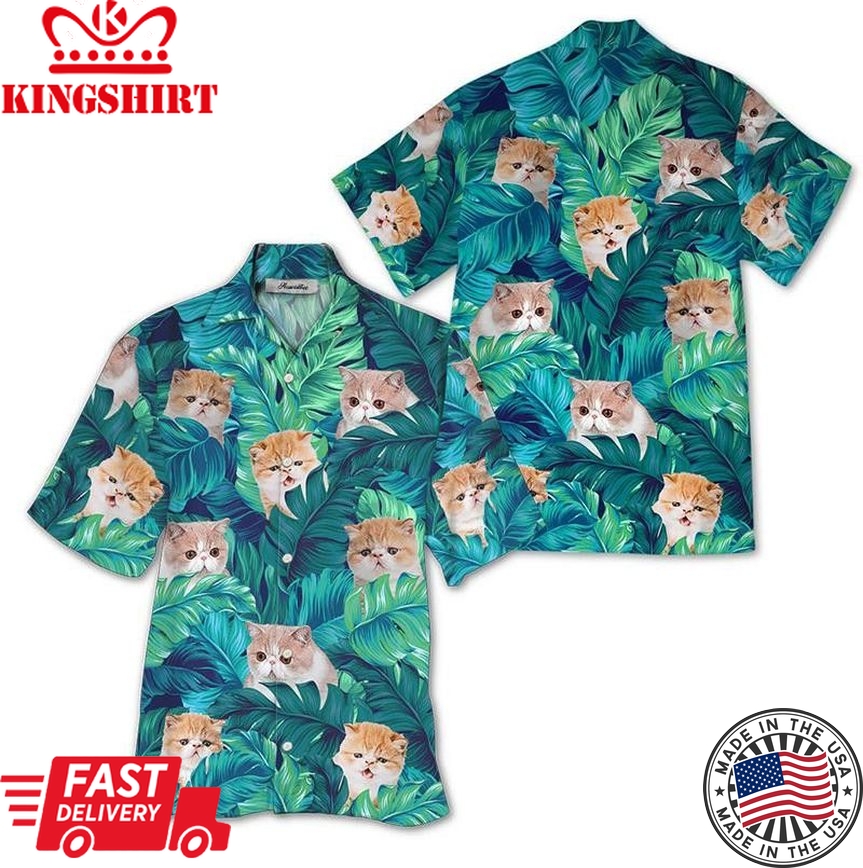 Exotic Cat Trendy Hawaiian Shirt For