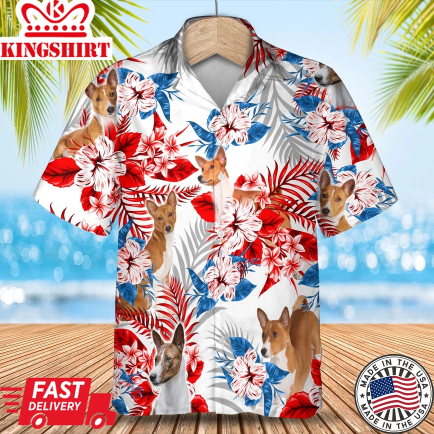 Exotic Escape: Basenji Trendy Hawaiian Shirt for Summer Getaways